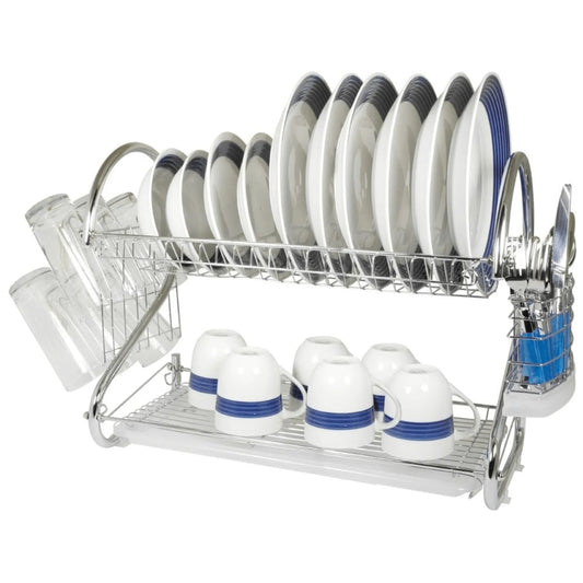 Better Chef 2-Level Chrome-Space-Saving Over-the-Sink Dish Drying Rack – Modern Kitchen Organizer